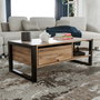 Hanah Home Mesa de Centro Industrial con Cajón en Pino Atlántico y Negro